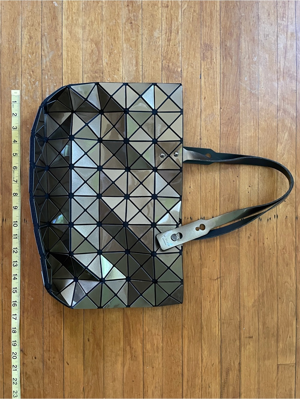 BAOBAO Issey Miyake Geometric Metallic Bronze Prism Tote Bag - Women’s Handbag - Picture 10 of 11